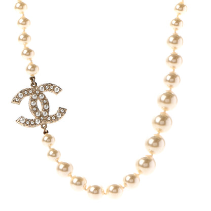 Chanel Pearl CC 100th Anniversary Necklace Light Gold 1 of 7
