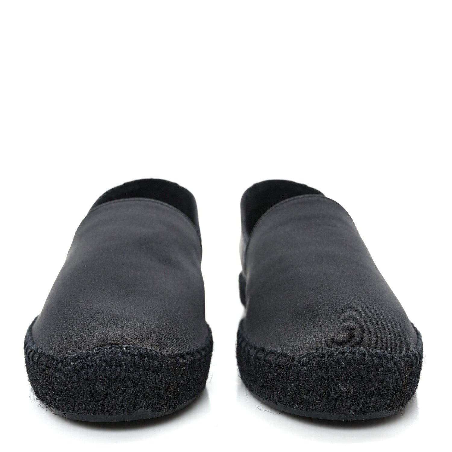 Saint Laurent Crepe Satin Elba Espadrilles 38.5 Black 2 of 9
