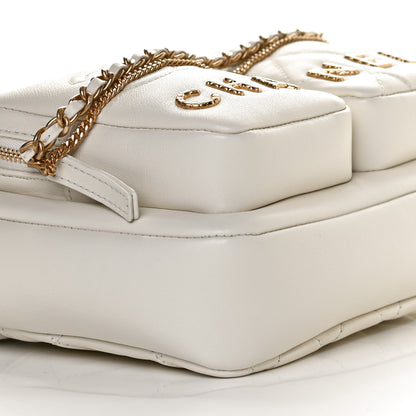 Chanel Calfskin Quilted Small Camera Case White 17 of 21