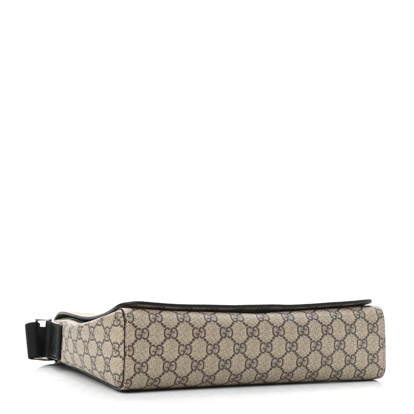 GG Supreme Monogram Web Flap Messenger Bag Black