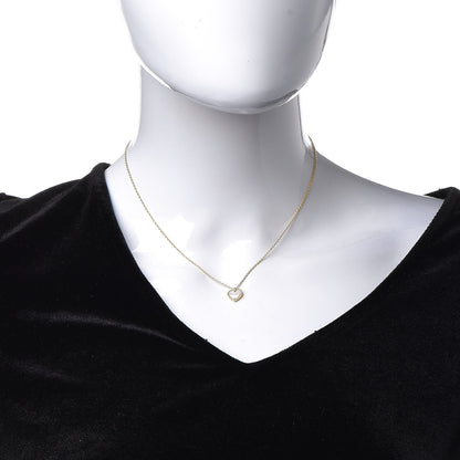 Van Cleef & Arpels 18K Yellow Gold Mother of Pearl Sweet Alhambra Heart Pendant Necklace 2 of 7