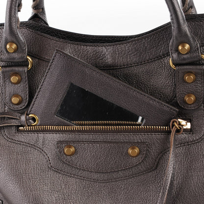 Balenciaga Pearlescent Goatskin Classic Gold Hardware City Bronze 4 of 15