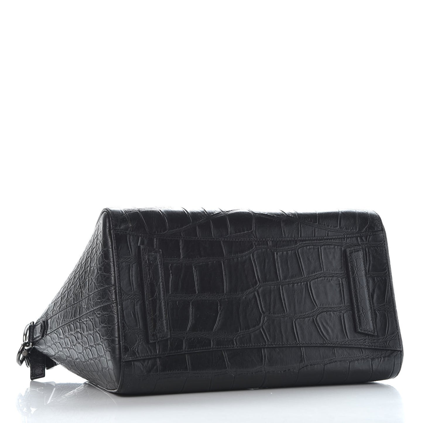 Calfskin Crocodile Embossed Medium Antigona Black