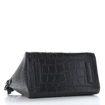 Givenchy Calfskin Crocodile Embossed Medium Antigona Black 3 of 9