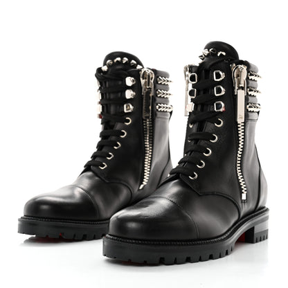 Christian Louboutin Spikes Combat Boots 38 Black 3 of 10
