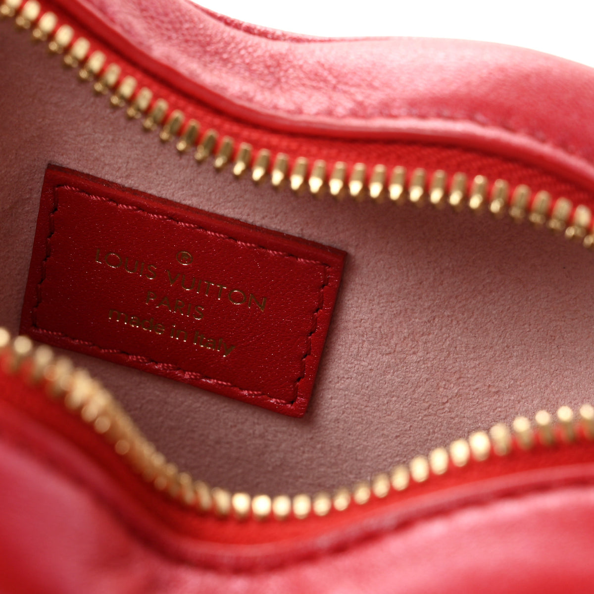 Lambskin Embossed Monogram Fall In Love Sac Coeur Heart Chain Bag Lipstick Red