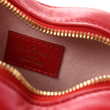 Louis Vuitton Lambskin Embossed Monogram Fall In Love Sac Coeur Heart Chain Bag Lipstick Red 6 of 9