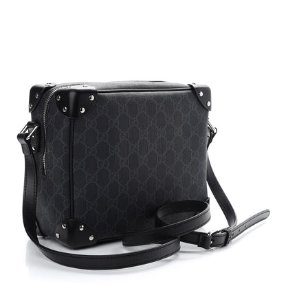 Gucci GG Supreme Monogram Selleria Calfskin Square Messenger Bag Black 3 of 9
