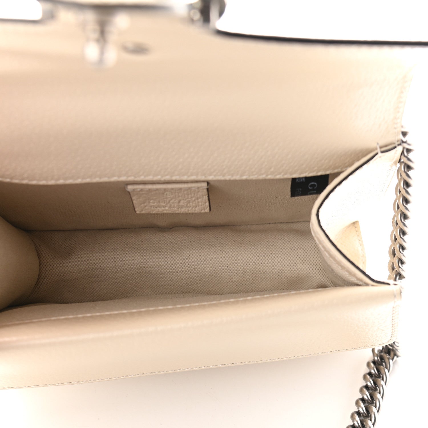 Gucci Textured Calfskin Crystal Mini Dionysus Shoulder Bag Mystic White 5 of 9