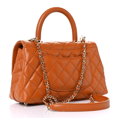 Chanel Caviar Quilted Mini Coco Handle Flap Light Brown 2 of 11