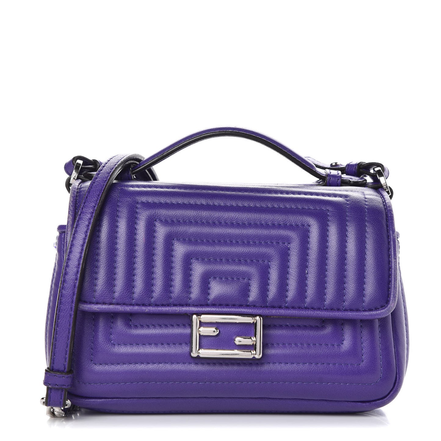 Shiny Nappa Trapuntata Micro Double Baguette Purple
