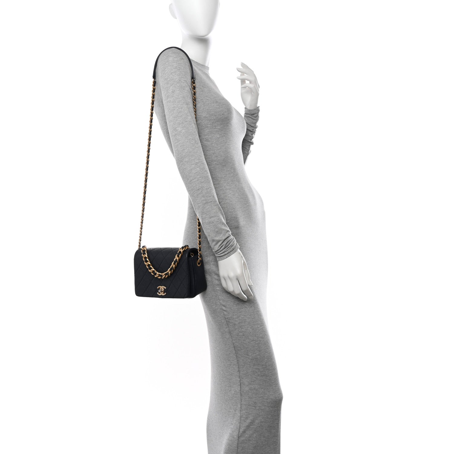 Chanel Caviar Quilted Small Fashion Therapy Flap Bag Navy Blue 2 of 17