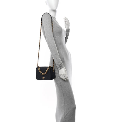 Chanel Caviar Quilted Small Fashion Therapy Flap Bag Navy Blue 2 of 17