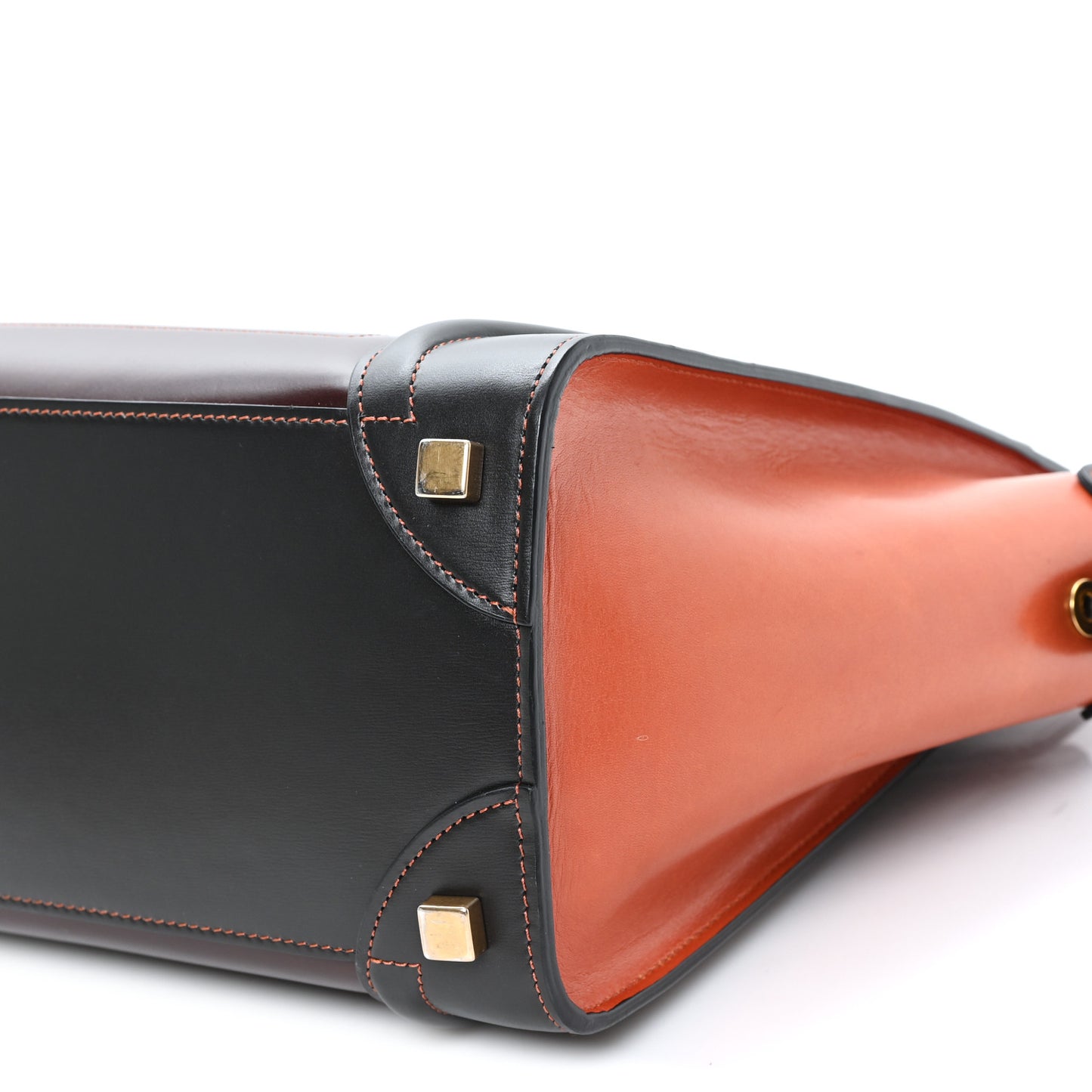 Smooth Calfskin Micro Bi-Color Luggage Burgundy Wine