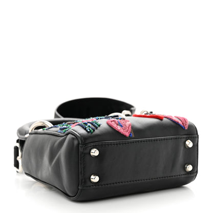 Christian Dior CHRISTIAN DIOR Smooth Calfskin Embroidered Micro Lady Dior Black 4 of 13