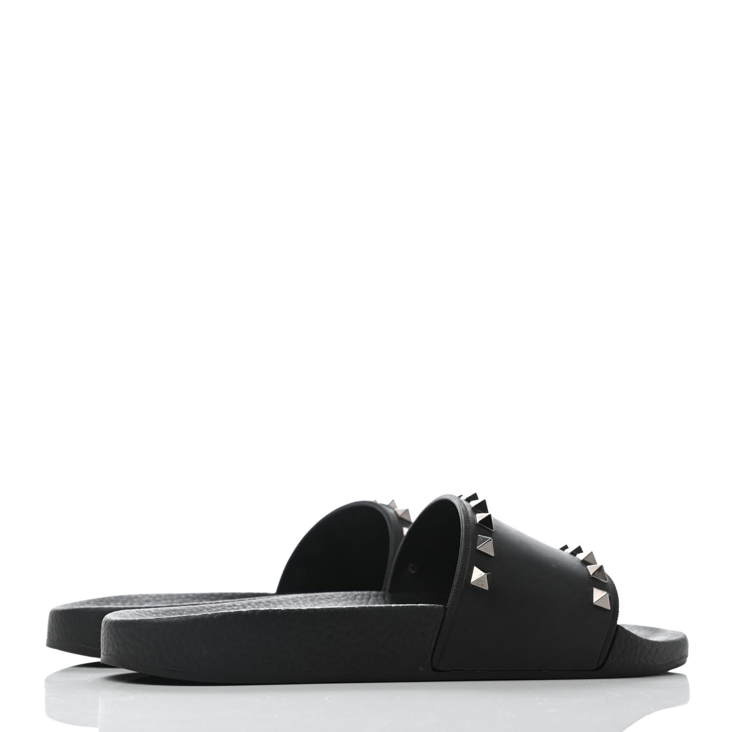 Rubber Rockstud Slide Sandals 38 Black
