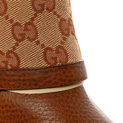 Gucci GG Monogram Calfskin Lola Tall Boots 38 Beige Ruggine Cuir 8 of 13