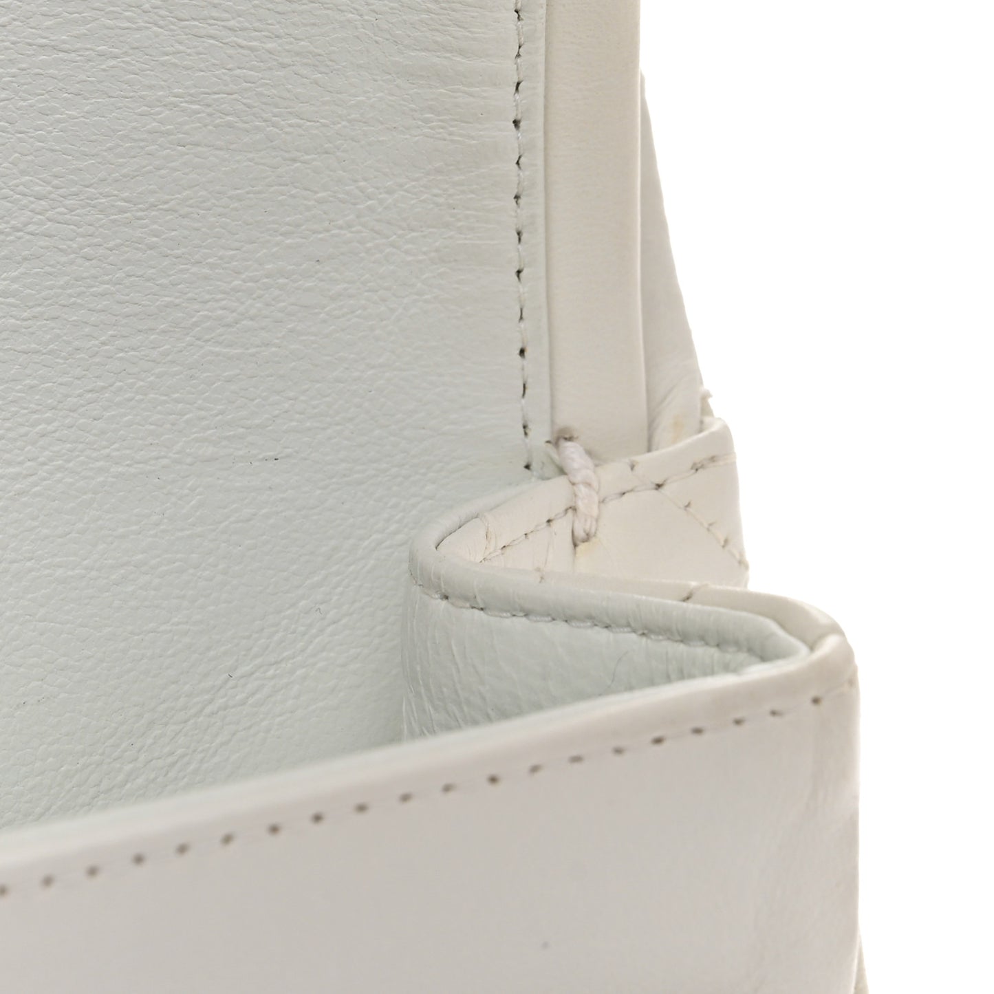 Lambskin Quilted Medium Double Flap White