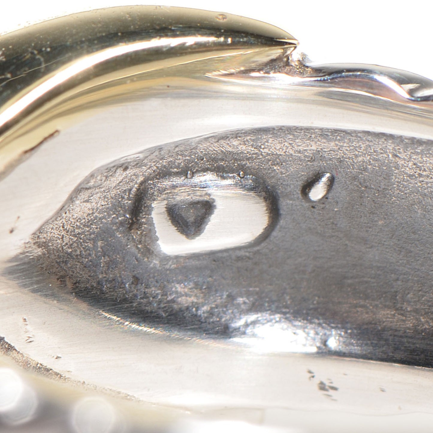 Sterling Silver 14k Yellow Gold X Triple Row Ring 7