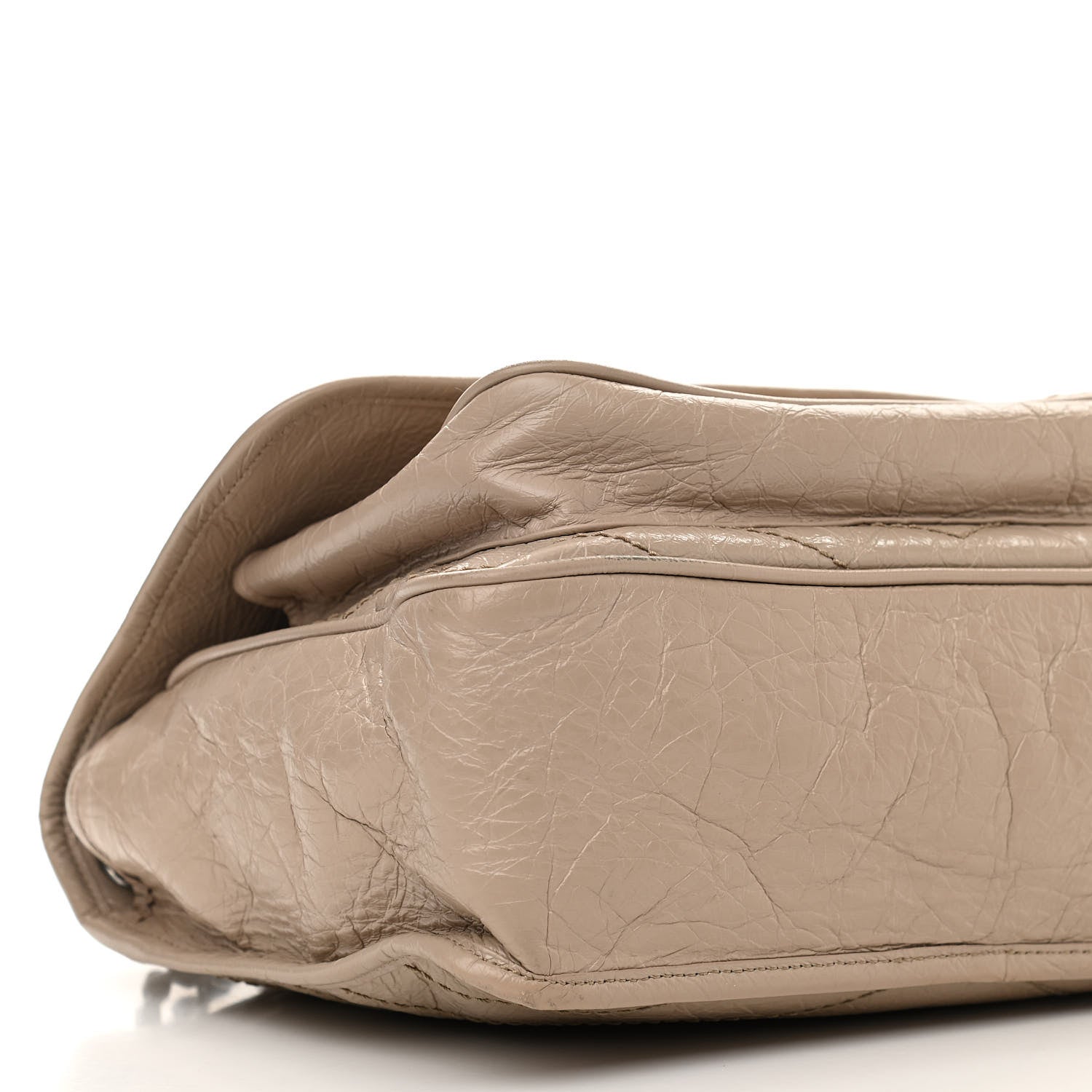 Saint Laurent Crinkled Calfskin Matelasse Monogram Medium Niki Chain Satchel Light Natural 10 of 12