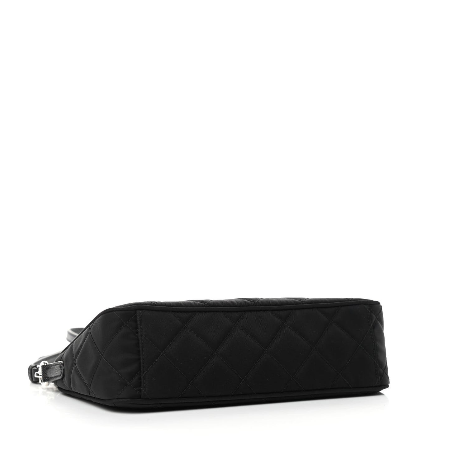 Nylon Tessuto Impuntu Quilted Crossbody Bag Black