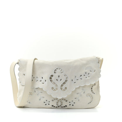 Chanel Suede Embroidered Flap White 1 of 10