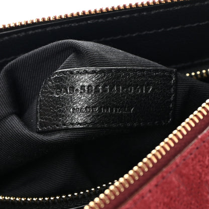 Saint Laurent Suede All-Over Monogram Crossbody Burgundy 8 of 11