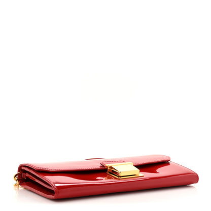 Miu Miu Vernice Madras Wallet On Chain Rosso 4 of 14