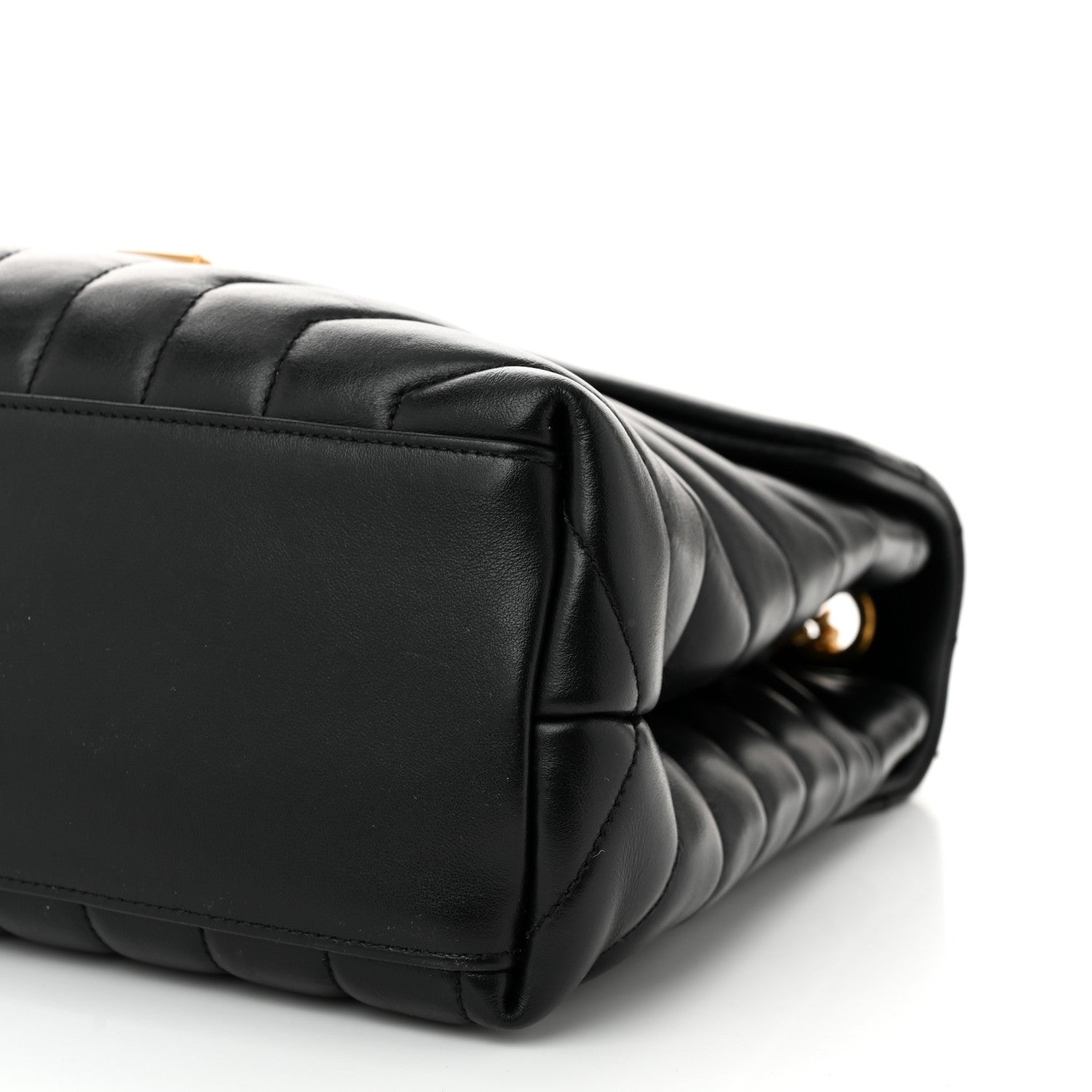 Saint Laurent Calfskin Y Quilted Monogram Medium Loulou Chain Satchel Black 10 of 11