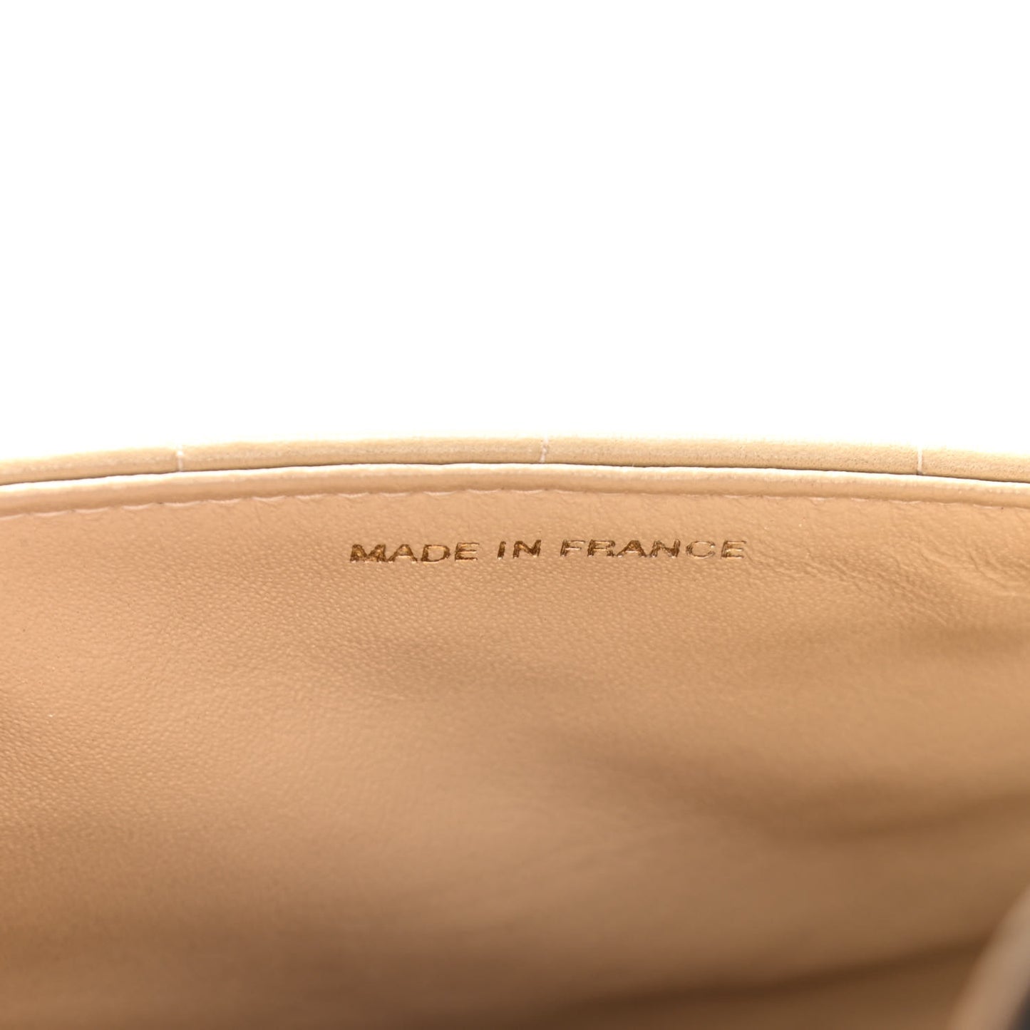 Lambskin Patent East West Chocolate Bar Flap Beige