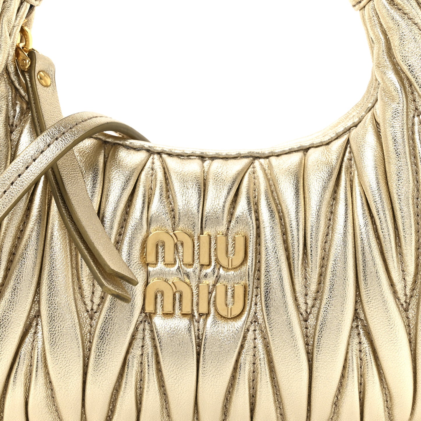 Metallic Nappa Matelasse Mini Wander Hobo Pirite