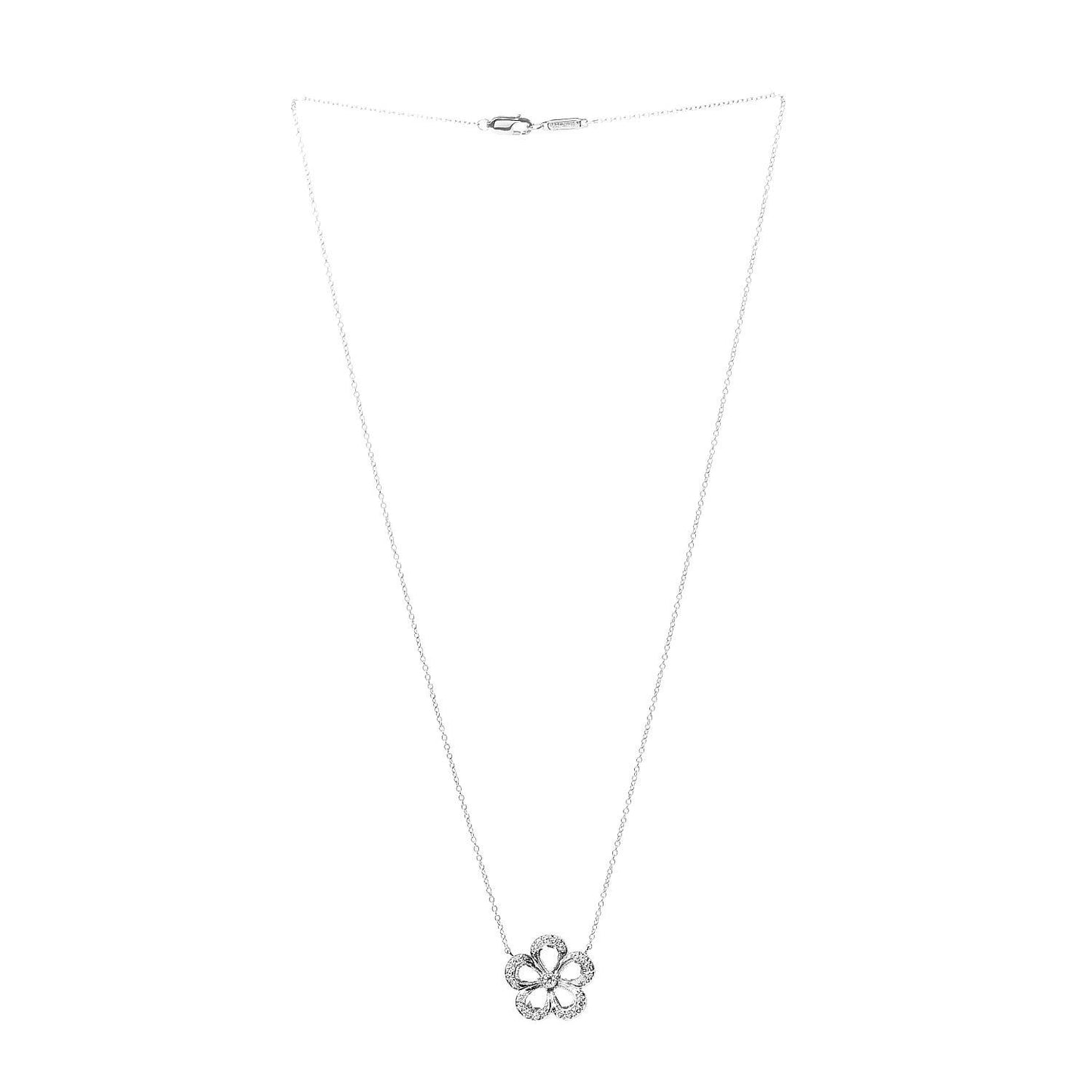 Platinum Diamond Enchant Flower Pendant Necklace