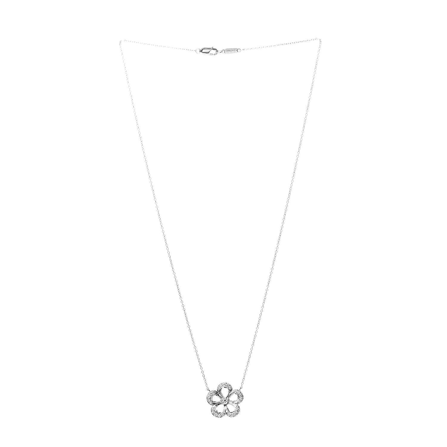 Tiffany Platinum Diamond Enchant Flower Pendant Necklace 3 of 7
