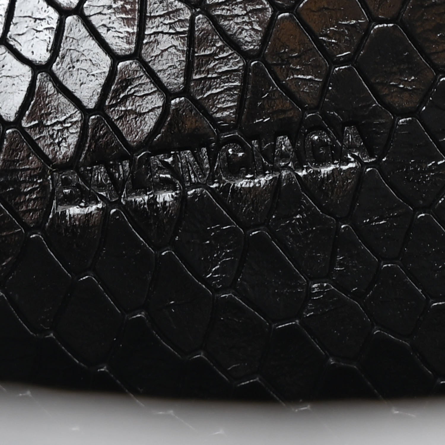 Balenciaga Grained Calfskin Snake Effect Silver Hardware Neo Classic Mini City Black 6 of 12