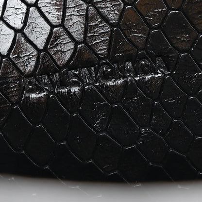 Balenciaga Grained Calfskin Snake Effect Silver Hardware Neo Classic Mini City Black 6 of 12