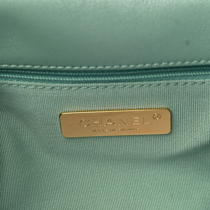Chanel Shiny Lambskin Quilted Medium Chanel 19 Flap Light Green 6 of 10