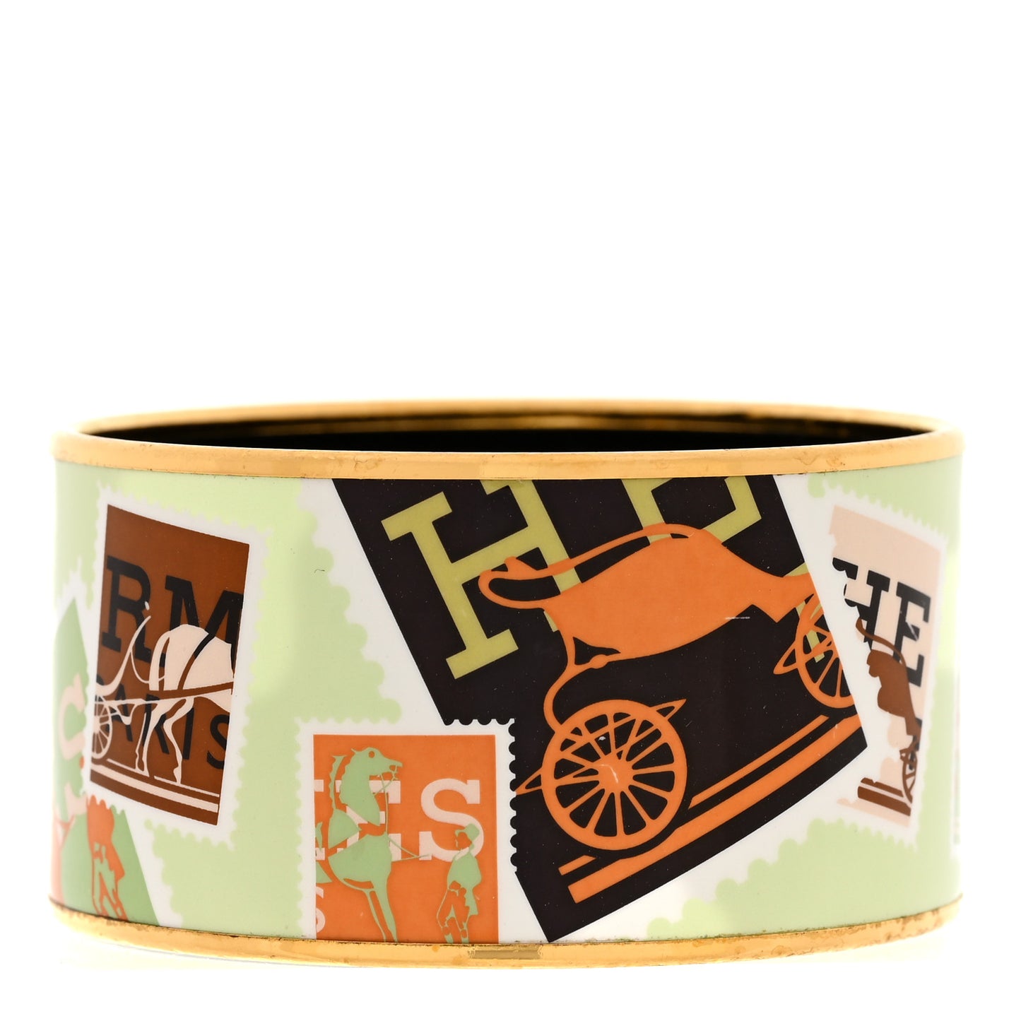 Enamel Printed Extra Wide De Passage a Paris Bracelet 65
