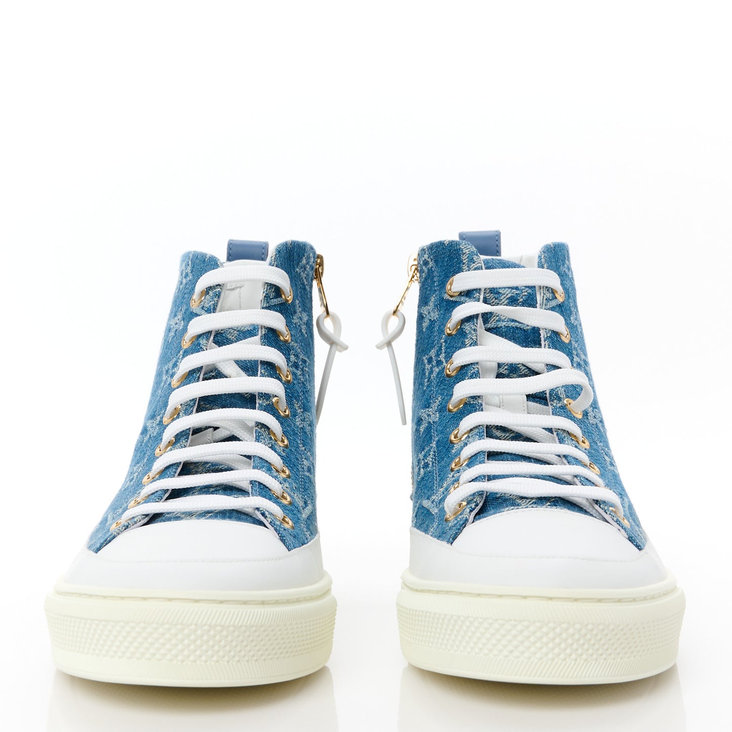 Denim Monogram Stellar Sneaker Boots 40 Bleu Jeans 39 Blue