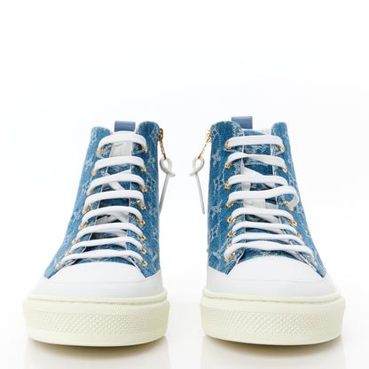 Louis Vuitton Denim Monogram Stellar Sneaker Boots 40 Bleu Jeans 39 Blue 2 of 9