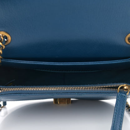 Chanel Shiny Calfskin Goatskin Quilted Small Coco Curve Messenger Flap Navy 5 of 10