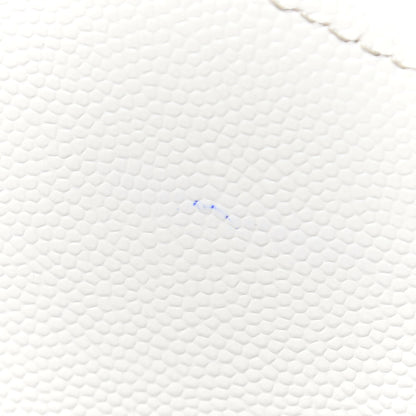 Saint Laurent Grain De Poudre Matelasse Chevron Monogram Envelope Chain Wallet Optical White 6 of 7
