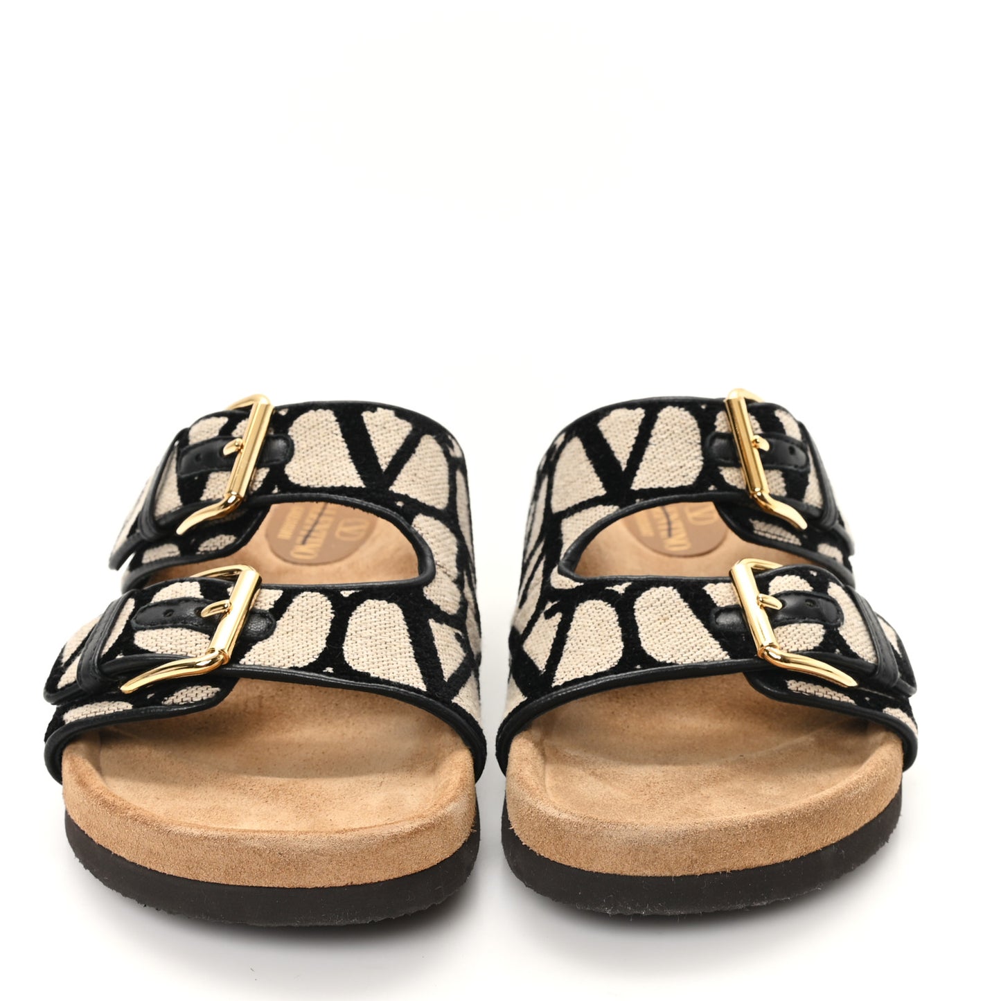 Toile Iconographe Vlogo Slide Sandals 38 Naturale Black Fondant