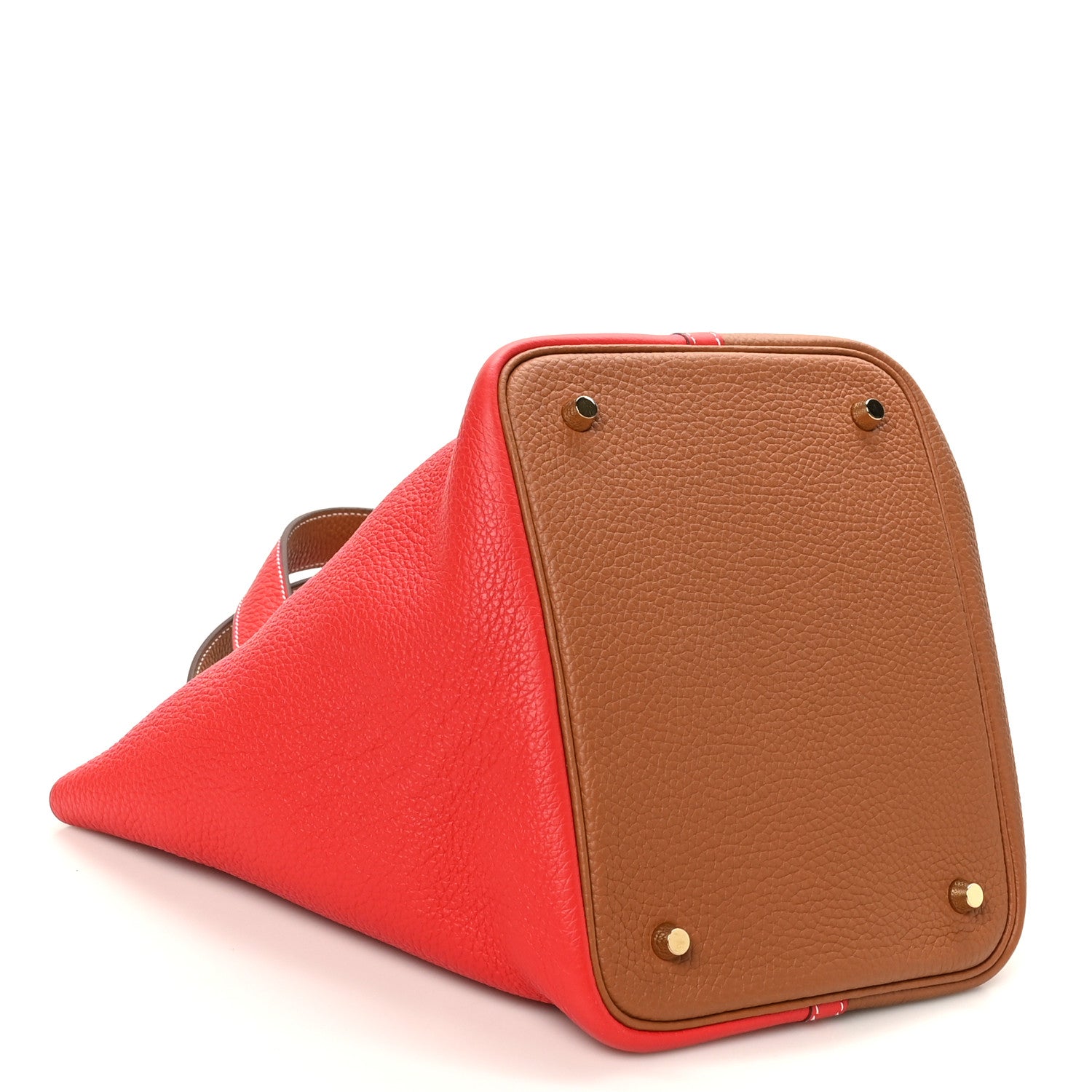 Hermes Taurillon Clemence Casaque Picotin Lock 22 MM Gold Rouge De Coeur 4 of 10