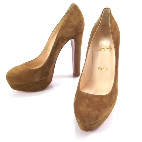 Christian Louboutin Suede Bibi 140 Pumps 38.5 Camel 1 of 7