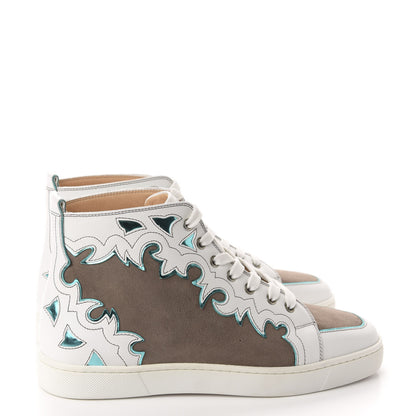 Christian Louboutin Calfskin Suede Mens Arizona High Top Flat Sneakers 42 Version Mastic 4 of 9