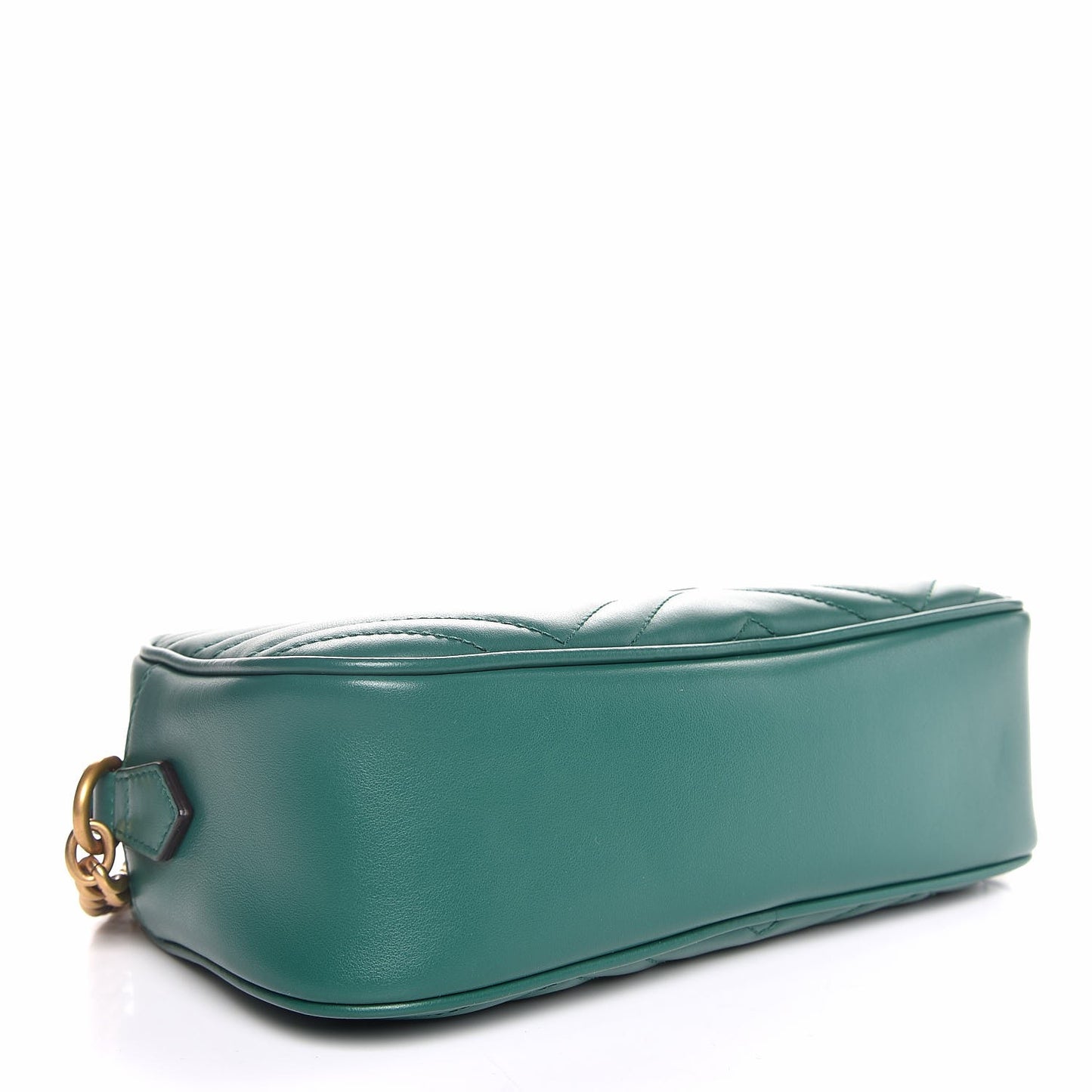 Calfskin Matelasse Small GG Marmont Chain Shoulder Bag Emerald Green