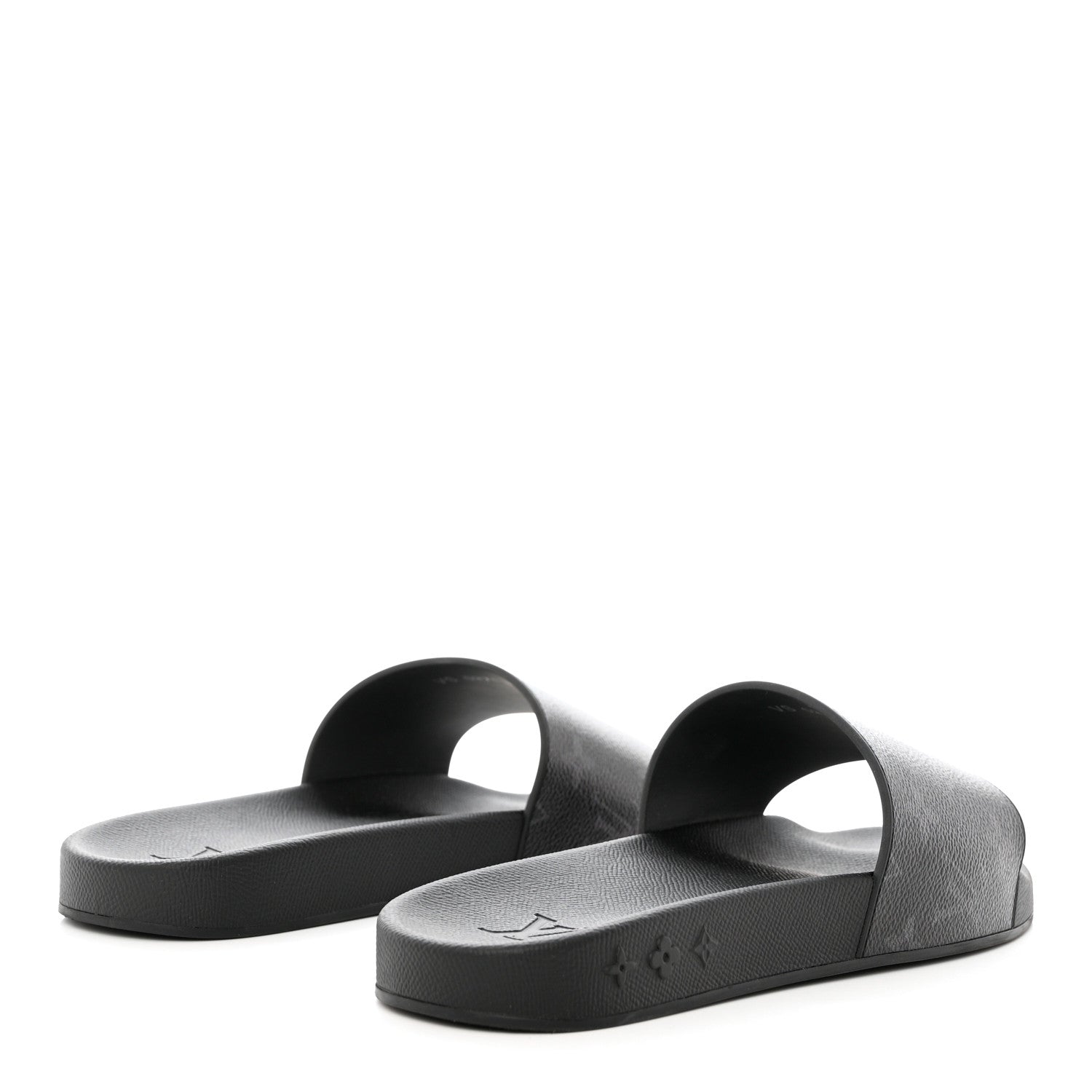 Louis Vuitton Rubber Monogram Eclipse Mens Waterfront Mules 8 Black 4 of 9