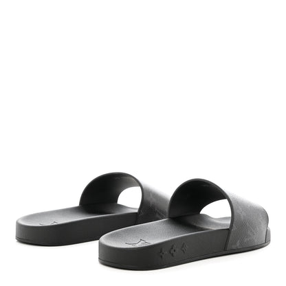 Louis Vuitton Rubber Monogram Eclipse Mens Waterfront Mules 8 Black 4 of 9