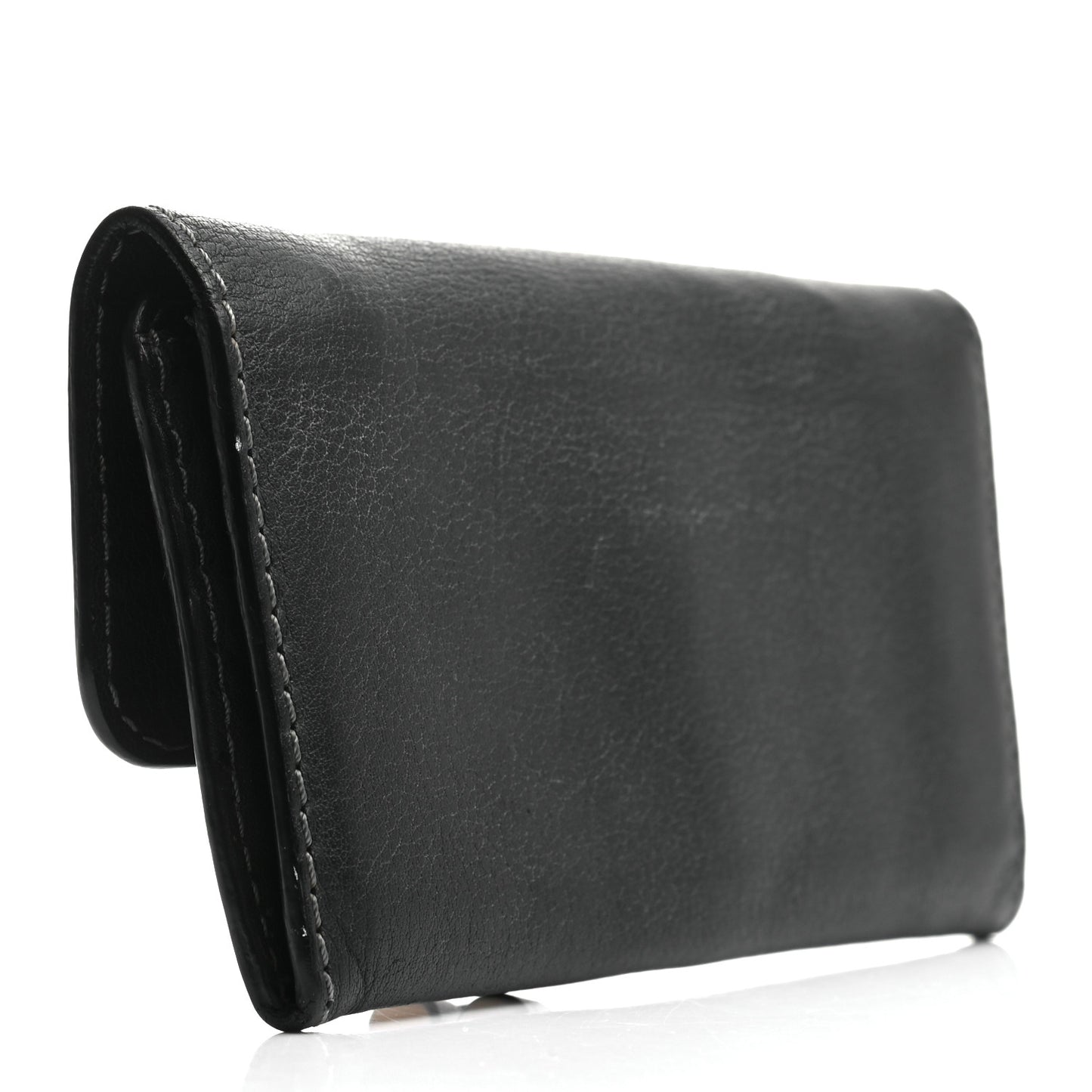 Calfskin Marcie Continental Flap Wallet Black