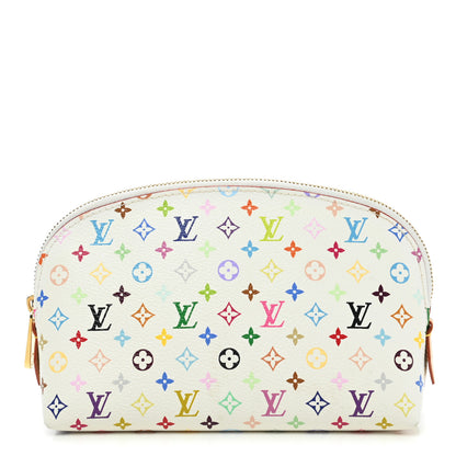 Louis Vuitton Monogram Multicolor Cosmetic Pouch White Litchi 1 of 6